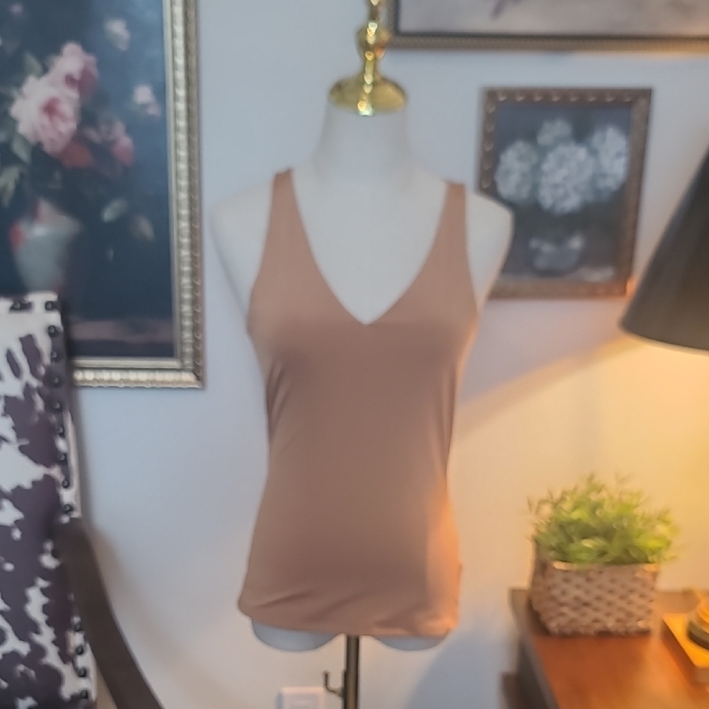 Express Women's V-Neck Tank Top - Tan